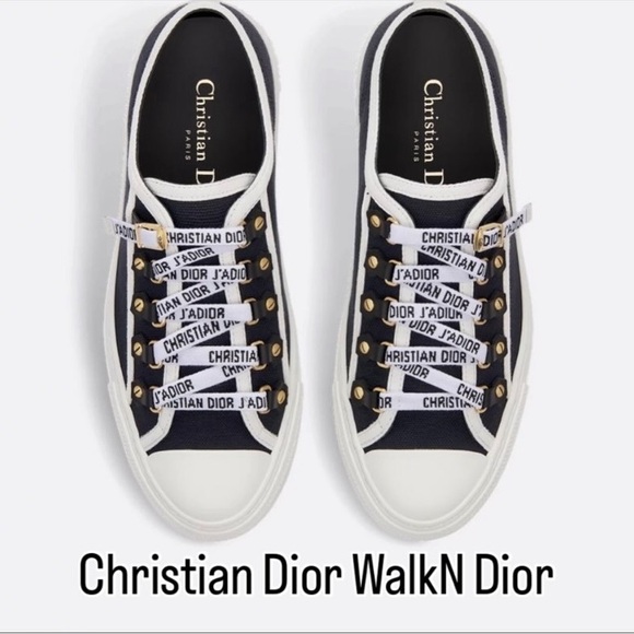 Christian Dior WalkN Dior Black Canvas Monochrome Women's Sneakers SZ 9 - Picture 13 of 13